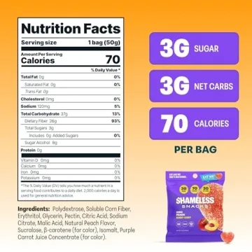 Shameless Snacks Low Calorie Keto Gummies - 6 Pack