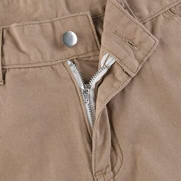 Women's Y2K High Rise Baggy Straight Leg Cargo Pants Streetwear Casual Boyfriend Trousers with Pockets Khaki