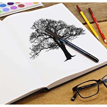 Black Hardcover Sketchbook by Artist's Loft - Acid Free and Smudge Resistant Paper, Sketch Pad for D...