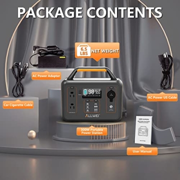 ALLWEI 300W Portable Power Station for Outdoor Adventures