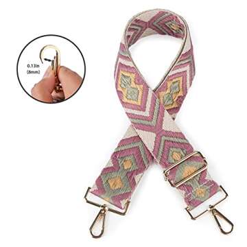 Viva Terry Adjustable Crossbody Guitar Strap Replacement for Women's Handbags and Purses (Light Purp...