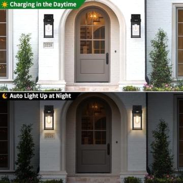 Solar Outdoor Wall Light Fixtures with Dusk Sensor