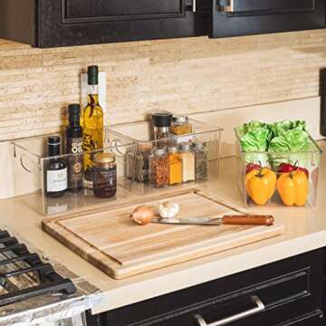 Sorbus Small Clear Storage Bins - Versatile & Durable