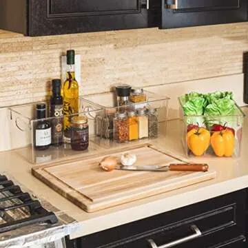 Sorbus Small Clear Storage Bins - Versatile & Durable