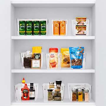 Sorbus Small Clear Storage Bins - Versatile & Durable