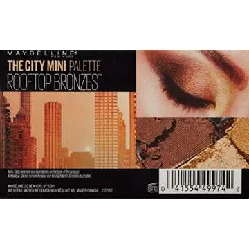 Maybelline New York Makeup The City Mini Eyeshadow Palette, Rooftop Bronzes Neutral Eyeshadow, 0.14 oz