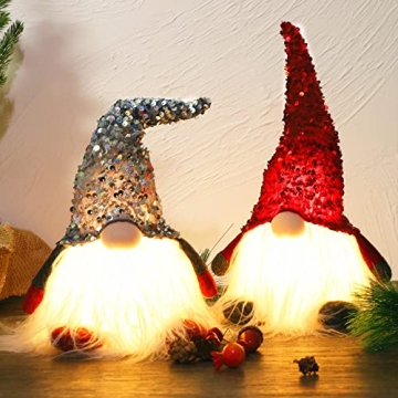 Juegoal 12" Lighted Christmas Gnome Holiday Decoration