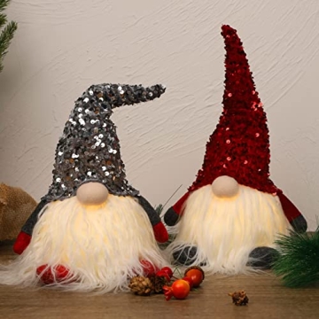 Juegoal 12" Lighted Christmas Gnome Holiday Decoration