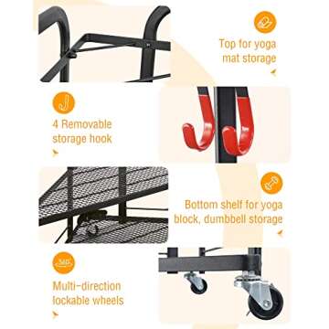 PLKOW Yoga Mat Storage Rack - Durable & Convenient Organization