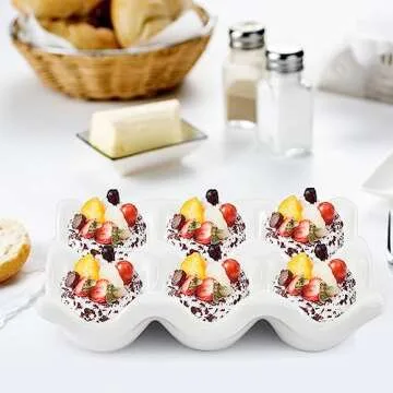 Stylish DEAYOU Porcelain Egg Holder - 4 Pack Storage Set