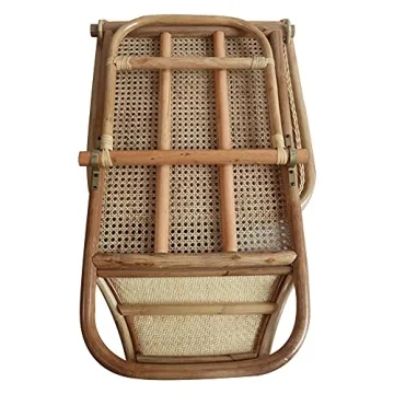 Kelendle 4-Gear Adjustable Folding Rattan Floor Chair Foldable Beach Chair Lazy Floor Chair Floor Lounge Chair Tatami Floor Chair for Home and Office Relaxation