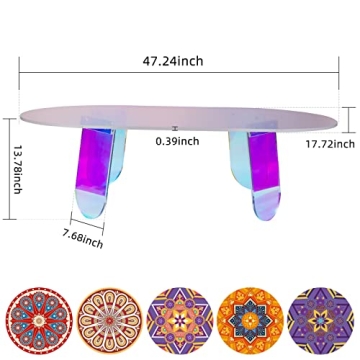 Elegant BotaBay Acrylic Coffee Table with Coasters
