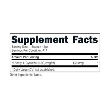 Nutricost N-Acetyl L-Cysteine Powder 500g - Vegan & Non-GMO
