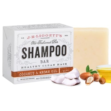 J.R.LIGGETT'S All-Natural Virgin Coconut and Argan Oil Shampoo Bar - Vegan, Sulfate-Free, 3.5oz