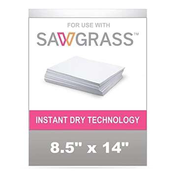 SUBLIMAX Sublimation Paper 8.5x14, 110 Sheets, CERTIFIED BY SAWGRASS - INSTANT DRY - NO SMUDGE for use with Sawgrass SG500 / SG400 printer and Sublijet UHD / HD ink - Ideal for MUGS and CHROMALUXE