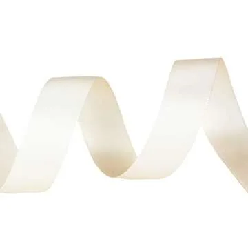 VATIN Double Face Deep Cream Satin Ribbon 5/8" Continuous 25 Yards,Cream Polyester Fabric Ribbon use for Bows Bouquet, Gift Wrapping, Floral Arrangement Wedding Decoration