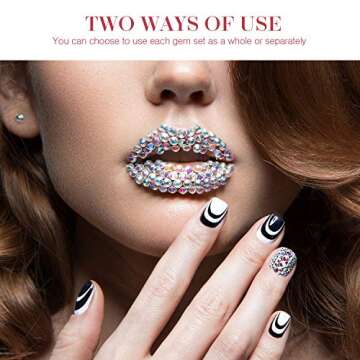 Glitter Face Gems for Halloween, Rave, and Festivals