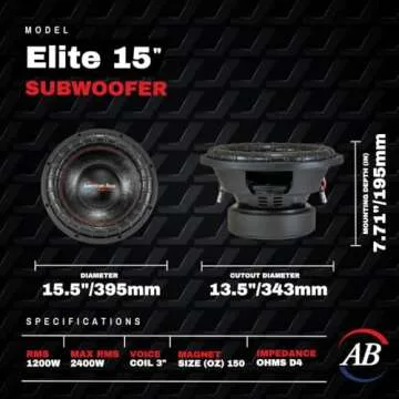 American Bass Elite 15" Car Subwoofer – 2400 Watts Performance