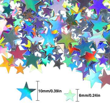 HESTYA 60g Star Confetti Glitter Table Confetti Metallic Foil Stars for Party Wedding Festival Decor...
