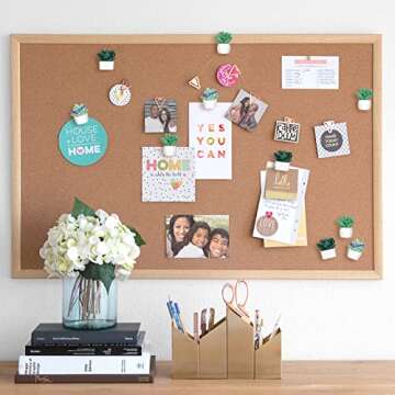 20 Pieces Cute Succulent Plants Decorative Push Pins Colorful Floret Thumbtacks for Photo Wall, Feature Wall, Whiteboard, Cork Board, Map, Bulletin Board, Office or Home (Three Assorted Styles)