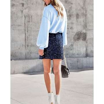 ARTFREE Fall Sweatshirts for Women Lantern Sleeve Pullover Sweaters Warm