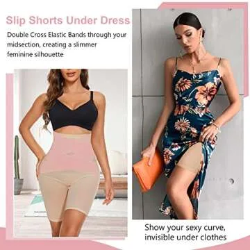 AOSBOEI Tummy Control Shapewear Butt Lifter Panties High Waisted Shorts Body Shaper Under Dress Slips Seamless Thigh Slimmer