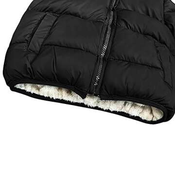 Baby Girls Boys' Winter Fleece Jackets with Hooded Toddler Cotton Dress Warm Lined Coat Outer Clothing (Black, 1-2T)