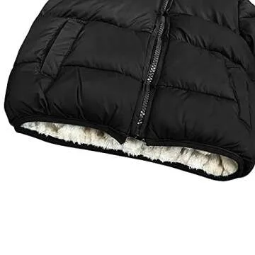 Baby Girls Boys' Winter Fleece Jackets with Hooded Toddler Cotton Dress Warm Lined Coat Outer Clothing (Black, 1-2T)