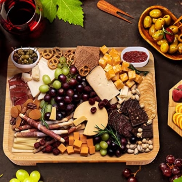 Large Charcuterie Cheese Board and Knife Set, 3 Drawers Kitchen Charcuterie Platter & Large Serving Tray - House Warming, Anniversary Wedding Gifts for Couple, Bridal Shower Gift for Women