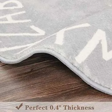 Topotdor Round Kids Play Rug Alphabet Nursery Area Rug Extra Large Soft Crawling Play Mat for Children Toddlers Bedroom (63 inch, Grey)