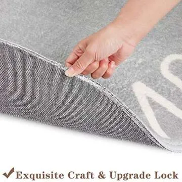 Topotdor Round Kids Play Rug Alphabet Nursery Area Rug Extra Large Soft Crawling Play Mat for Children Toddlers Bedroom (63 inch, Grey)