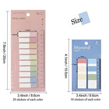 3 Pack 460 Pieces Index Tabs with Ruler, Writable and Repositionable File Tabs Flags Colored Page Markers Labels for Reading Notes, Books and Classify Files