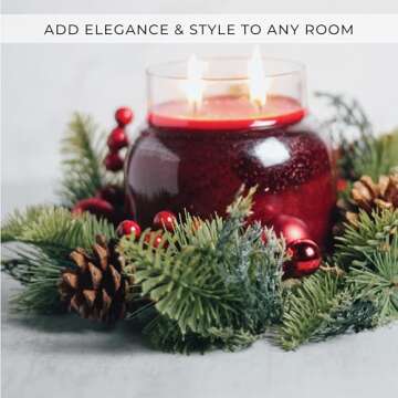 A Cheerful Giver Small Wreath Candle Ring Holiday Tradition Artificial Floral Decor for Candles Centerpieces & Home Accents