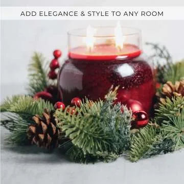 A Cheerful Giver Small Wreath Candle Ring Holiday Tradition Artificial Floral Decor for Candles Centerpieces & Home Accents