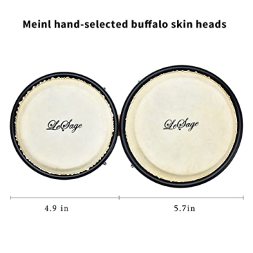 LeSage Bongos Drum Set for Kids and Beginners, Natural Wood