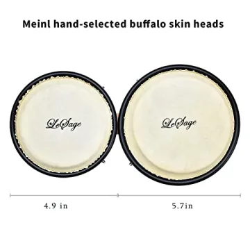 LeSage Bongos Drum Set for Kids and Beginners, Natural Wood