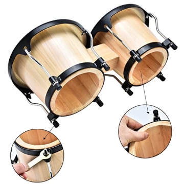 LeSage Bongos Drum Set for Kids and Beginners, Natural Wood