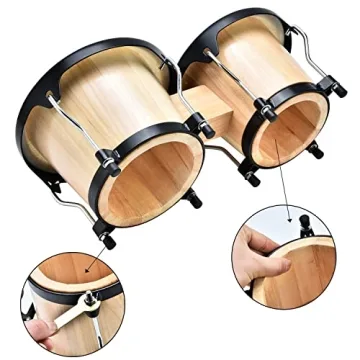 LeSage Bongos Drum Set for Kids and Beginners, Natural Wood