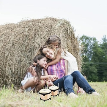 LeSage Bongos Drum Set for Kids and Beginners, Natural Wood