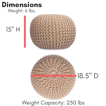 Handcrafted Cotton Braided Pouf Ottoman for Home Decor