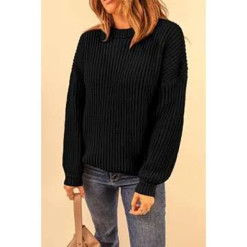 Fashionable Long Sleeve Casual Knit Winter Sweater for Women