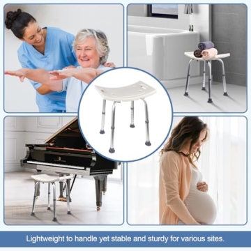 Ez2care Adjustable Shower Chair, Lightweight, Tool-Free Assembly