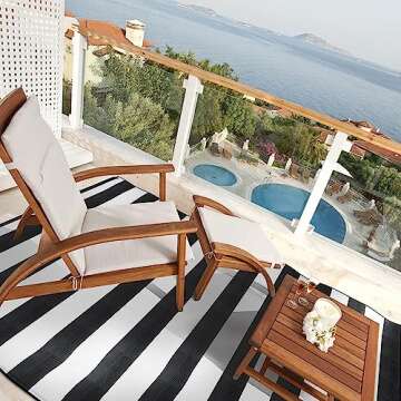 Pcinfuns Reversible Plastic Straw Rug for All Outdoor Needs