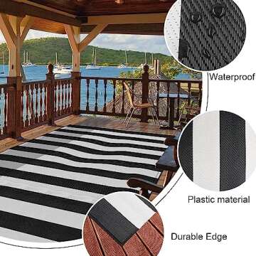 Pcinfuns Reversible Plastic Straw Rug for All Outdoor Needs