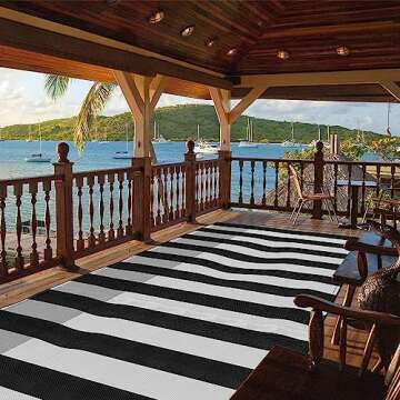 Pcinfuns Reversible Plastic Straw Rug for All Outdoor Needs