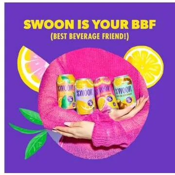 Swoon Sugar Free Classic & Pink Lemonade - Low Carb, Low-Calorie, Paleo-friendly & Gluten-free Keto drink - Made with 100% Natural Lemon Juice Concentrate - 12 Fl oz (Pack of 12)