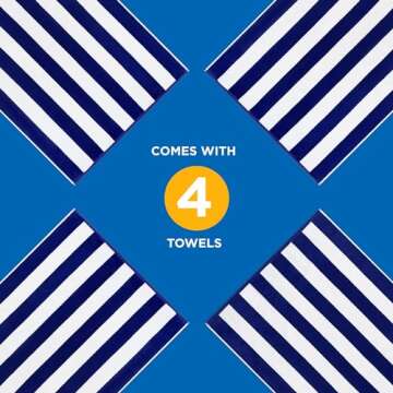 Oversized Beach Towels - Quick-Dry 100% Cotton - Pack of 4