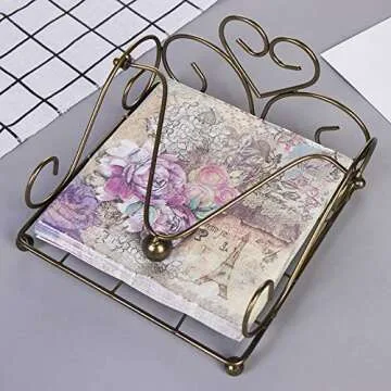 WallyE Graphic Patterns Decoupage Paper Napkins, French Garden Shabby Chic Inspired Chintz Luncheon Cocktail Napkins for Bridal Shower or Wedding, 20 Pack