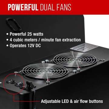 Portable Dual Fan Airbrush Spray Booth with LED Lighting
