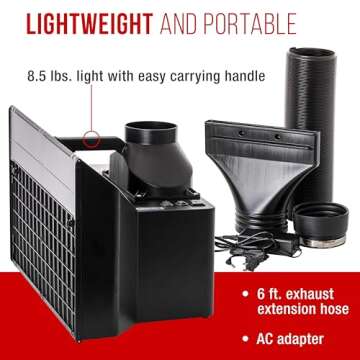 Portable Dual Fan Airbrush Spray Booth with LED Lighting